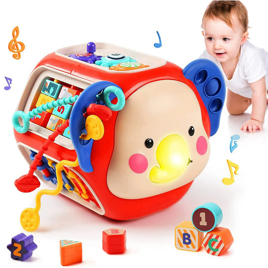 Ucades Kids Baby Activity Cube with Music, 20 in 1 Baby Toys for 1 2 Year Old Girls Boy Gifts, Montessori Toys for Toddlers First Birthday Gift, Educational Learning Boy Toys 12-18 Months