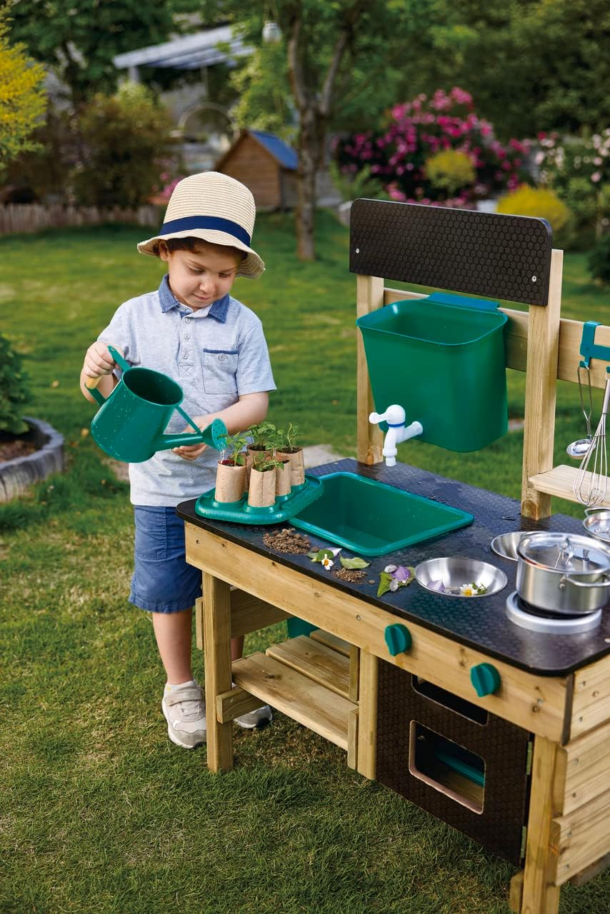 Outdoor Kitchen | Mud Kitchen Wooden Toy Playset With Accessories, for Children Ages 3+ Years