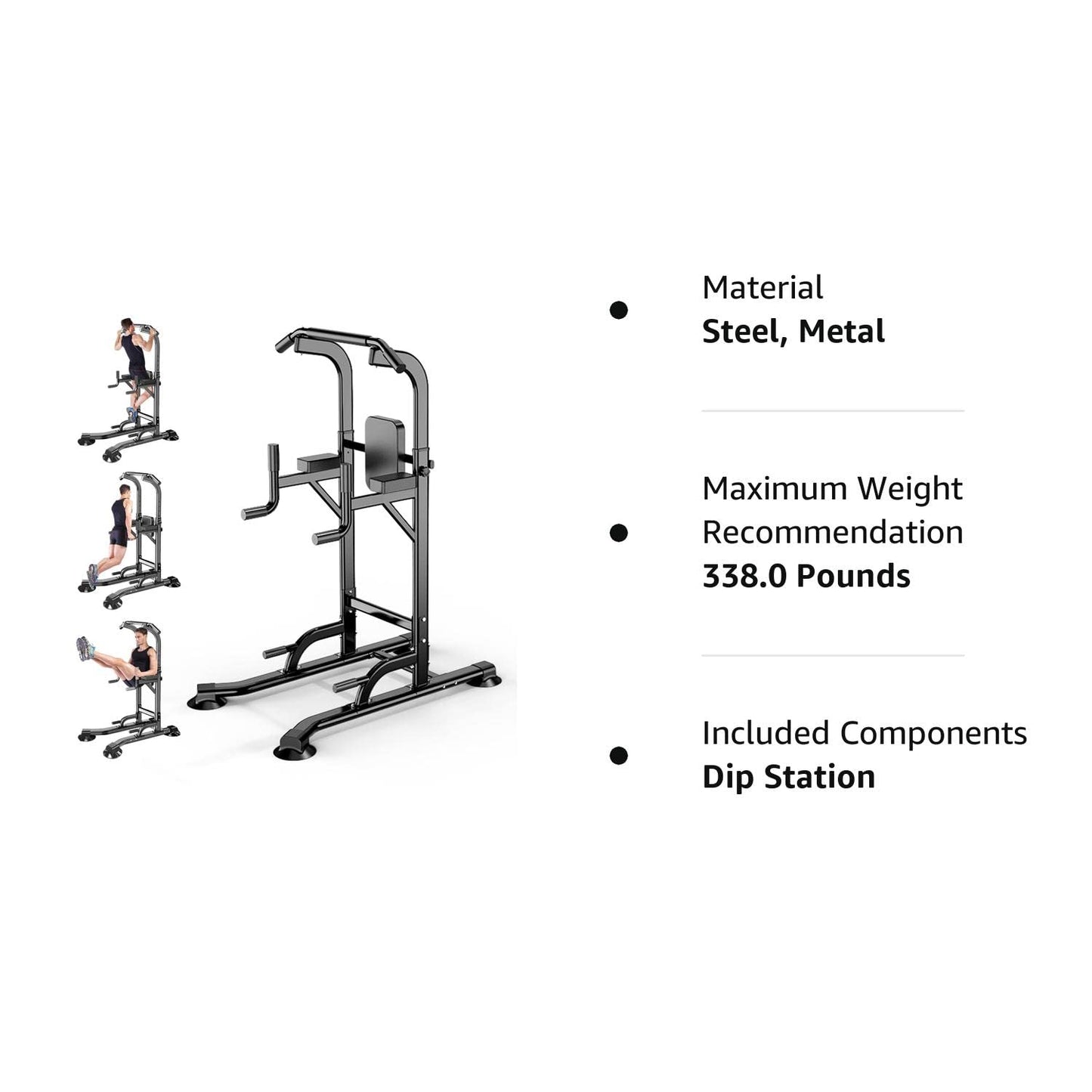 Power Tower Adjustable Height Pull Up & Dip Station Multi-Function Home Strength Training Fitness Workout Station for Home Gym