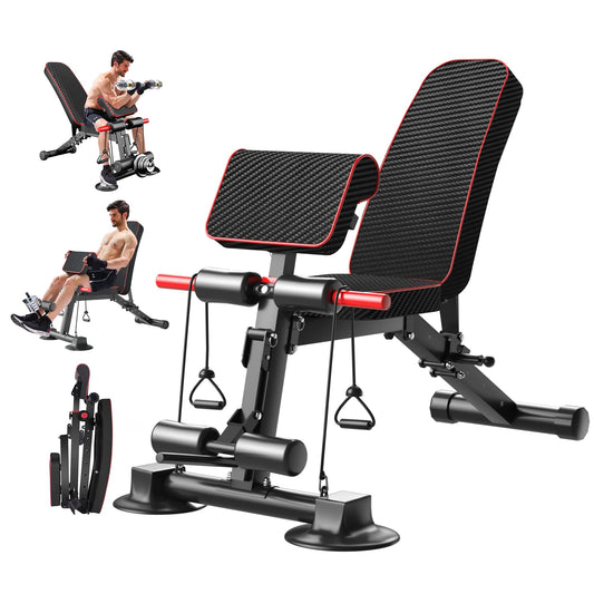 Adjustable Weight Bench multi-function Workout Bench for Home Gym,Foldable Incline Decline Benches for Full Body Workout 660LBS