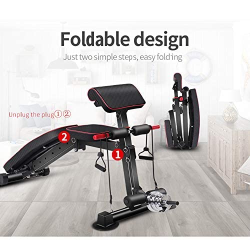 Adjustable Weight Bench multi-function Workout Bench for Home Gym,Foldable Incline Decline Benches for Full Body Workout 660LBS